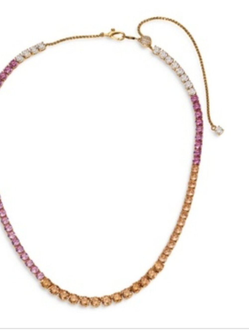 Nadri Blushing Multicolor Cubic Zirconia & Stone Tennis Necklace, 16-19